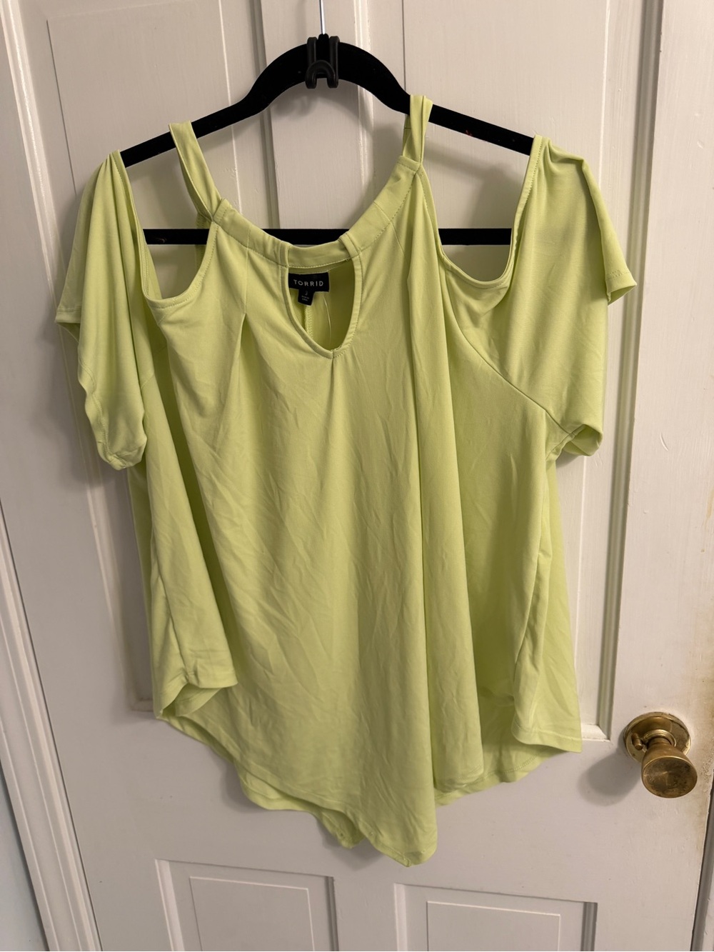 torrid Lime Cold-Shoulder Scoop Neck Top